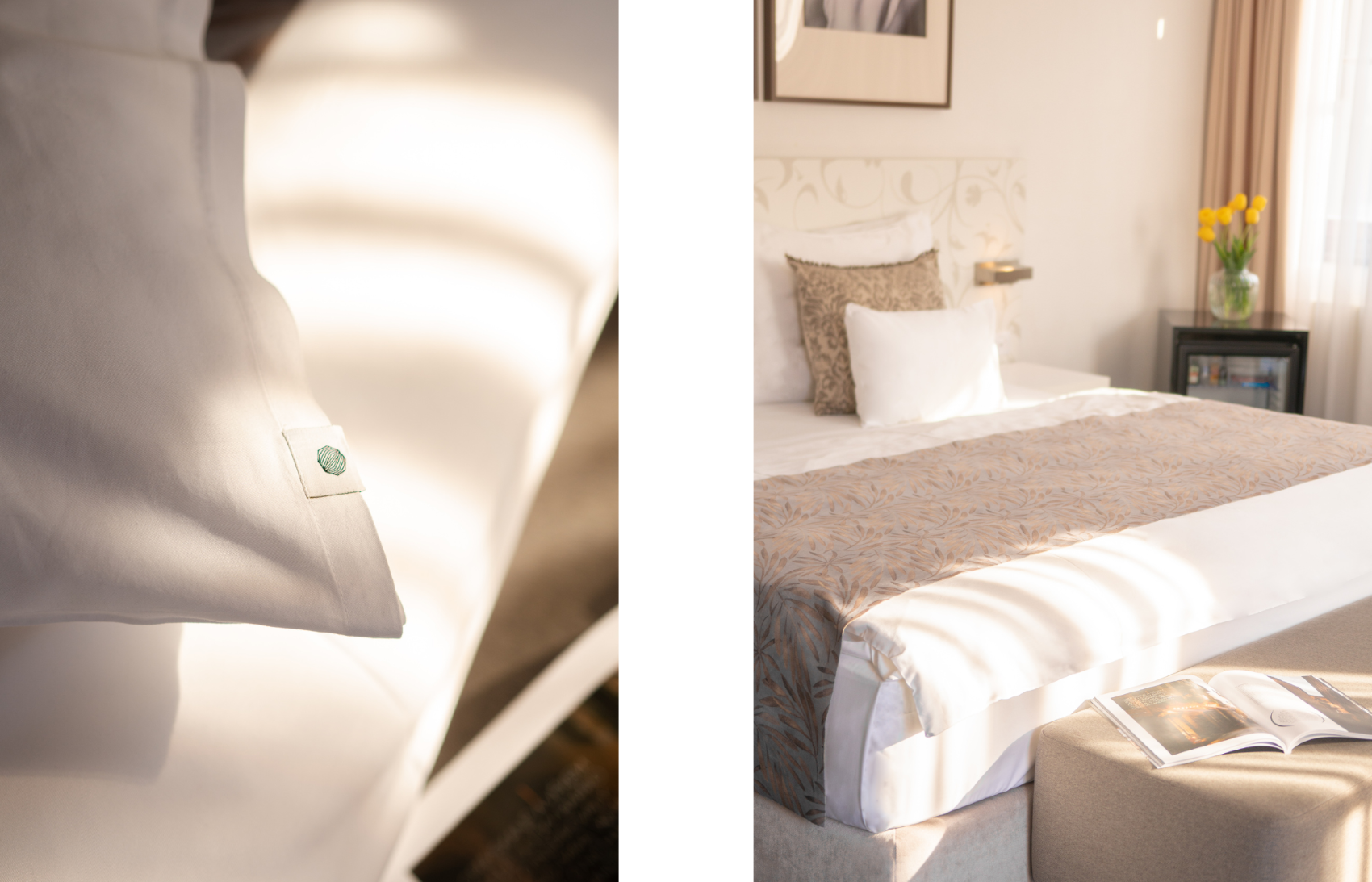 For a restful sleep, Savoy Hotel dressed its beds in our Frosty Morning bedsheets, and our Quiet Jungle bed linen.