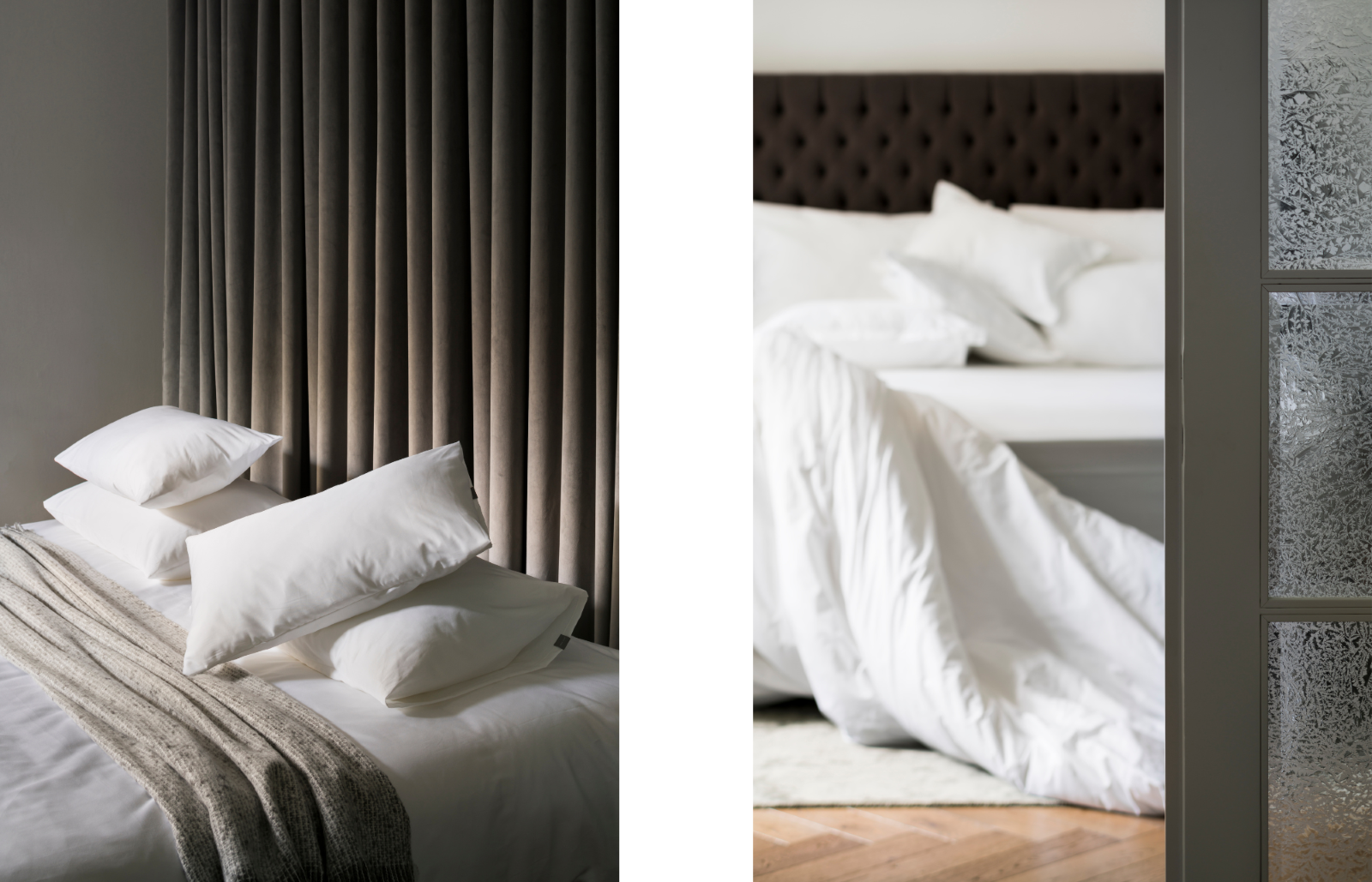If you’re aiming for a unified clean look, choose white bedsheets.
