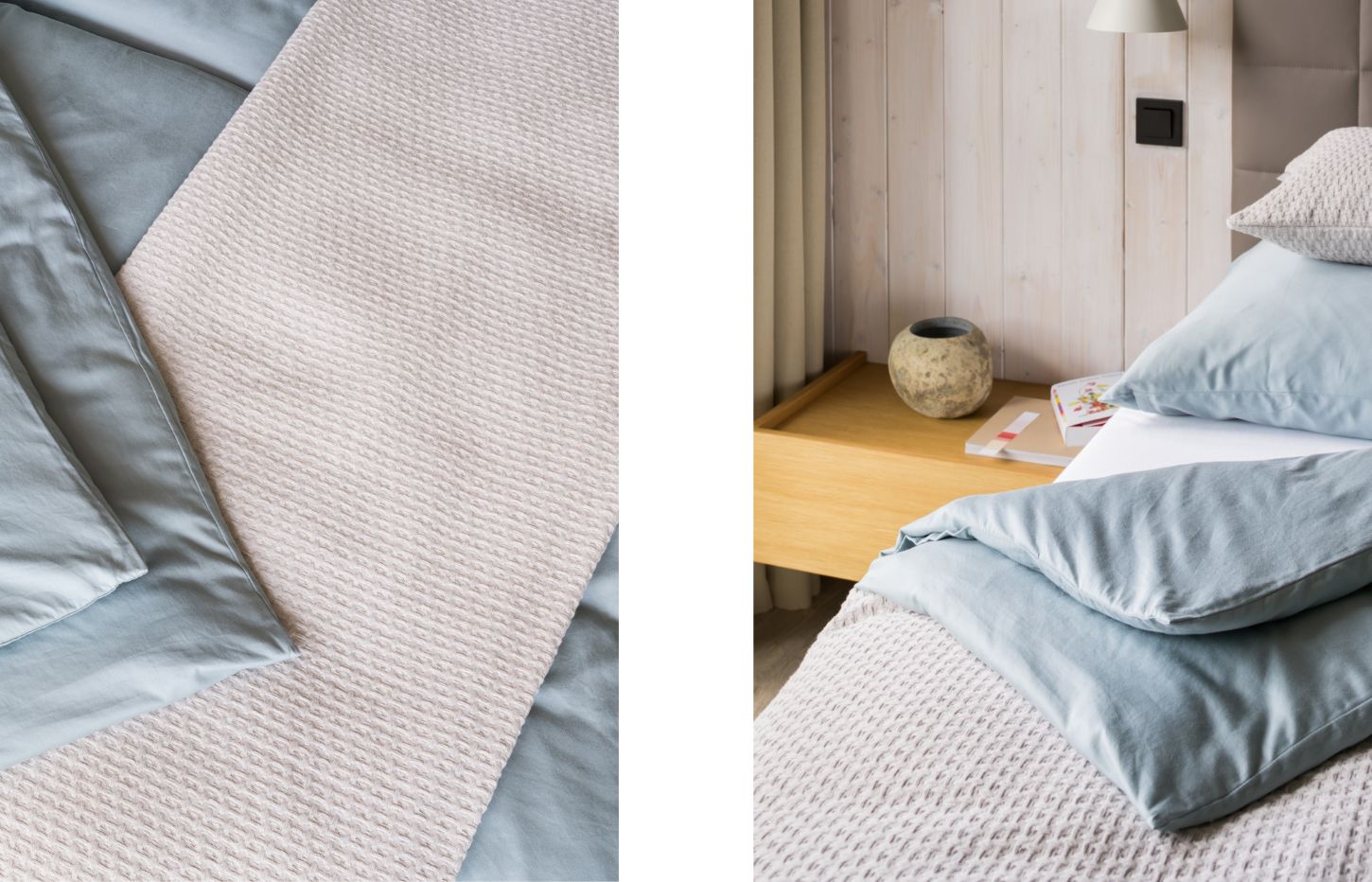 Our lyocell and cotton blend bedding offers comfort and restful nights all year round.