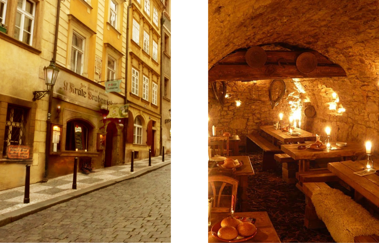 In a tavern near Prague Castle and Charles Bridge, sleep in our bed Flat White or Never Too Late bed linen.